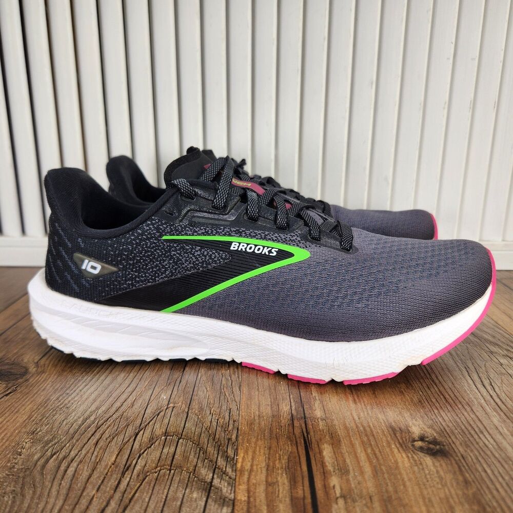 Brooks Launch 10 Running Shoes Womens Size 9.5 D Wide Gray Sneakers 1203981D074